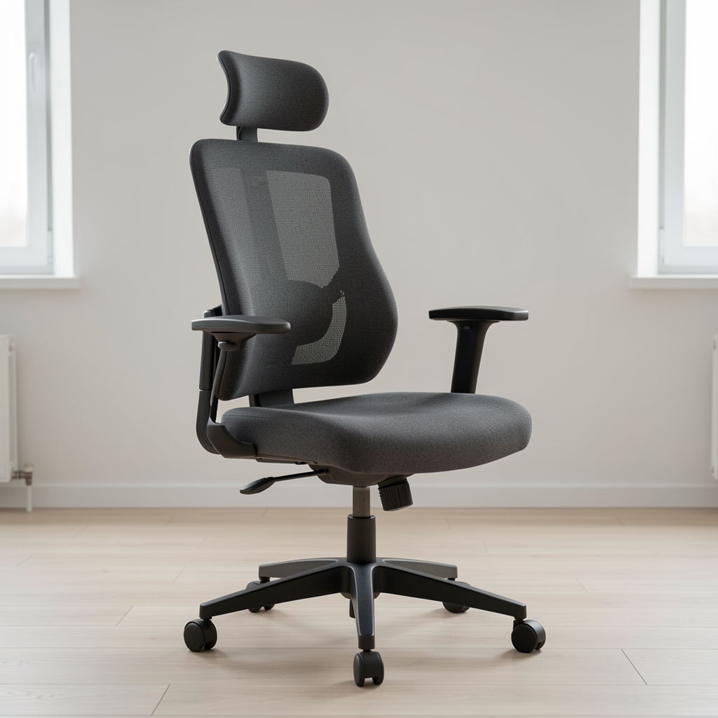 Scaun ergonomic Steelcase Leap V2 cu reglaj spătar LiveBack, cotiere 4D, control tensiune spătar, tapițerie din material textil gri antracit